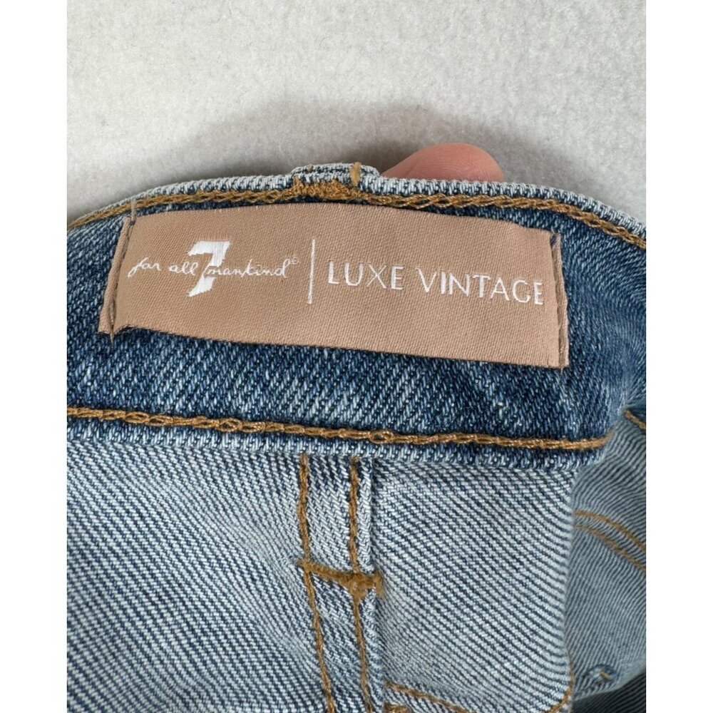 7 For All Mankind Luxe Vintage Ultra‎ High rise Cropped Jo jeans sz 32 - Picture 13 of 16